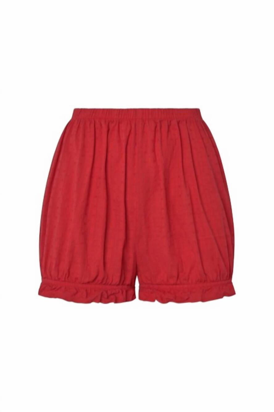 NEW SONDER HAUS women's romeo sleep shorts in cherry red eyelet